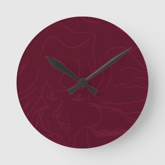 Schattige Animation Runde Wanduhr (Vorderseite)