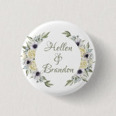 Schattige Blume Kränrahmen Button (Vorderseite)