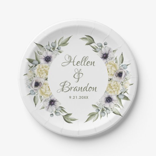 Schattige Blume Kränrahmen Pappteller (Vorderseite)