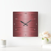 Schattige Burgund Ruby Red Square Wall Uhr (Zuhause)