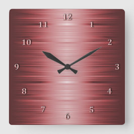 Schattige Burgund Ruby Red Square Wall Uhr