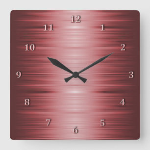 Schattige Burgund Ruby Red Square Wall Uhr