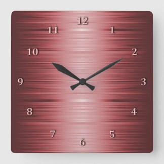 Schattige Burgund Ruby Red Square Wall Uhr