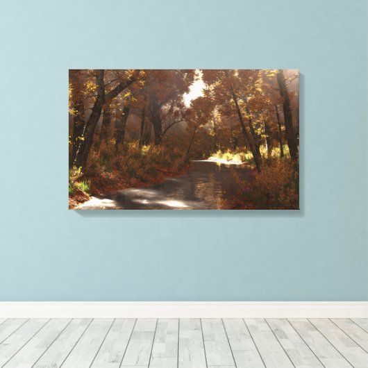 Schattige Creek (Herbst), Canvas Print Leinwanddruck (Insitu (Holzboden))