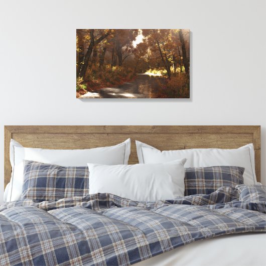 Schattige Creek (Herbst), Canvas Print Leinwanddruck (Insitu (Schlafzimmer))