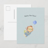 Schattige Leeuw Met Ballon Welkom Nieuwe Baby Postkarte (Vorne/Hinten)