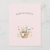 Schattige Muis Met Bloemen Welkom Nieuwe Baby Postkarte (Vorderseite)