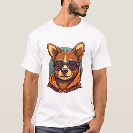 Schattige Pup, Hood Down! T-Shirt (Vorderseite)