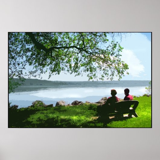 Schattige Seebrücke Poster (Vorne)