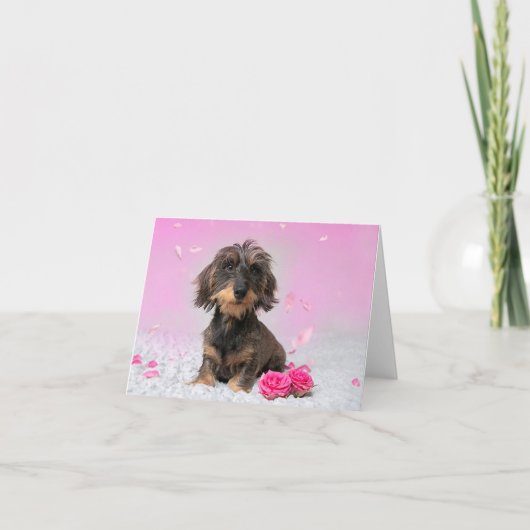 Schattige Teckel Kaart Karte (Vorderseite)