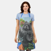 SCHATTIGES Blau-Chow-Allover-Schürze Schürze (Getragen)