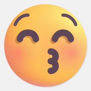 Schattiges Kissengesicht Geschlossene Augen Niedli Runder Aufkleber