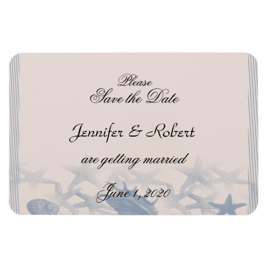 Schatz am Meer Hochzeit retten Datum Magnet (Horizontal)