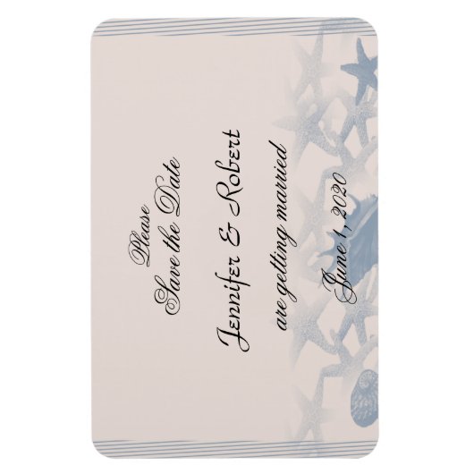 Schatz am Meer Hochzeit retten Datum Magnet (Vertikal)