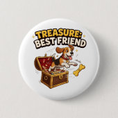 Schatz Beste-Freund-Beagle Button (Vorderseite)