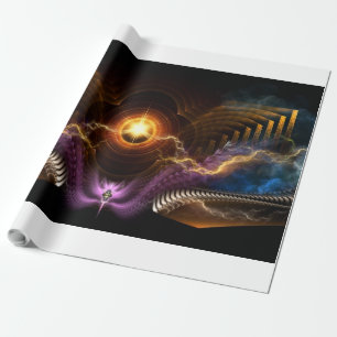 Schatz der Nacht Fraktal Kunst Geschenkpapier