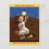 Schatz in einem Feld Postkarte (Vorderseite)