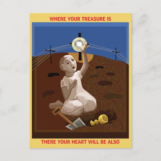 Schatz in einem Feld Postkarte (Vorderseite)