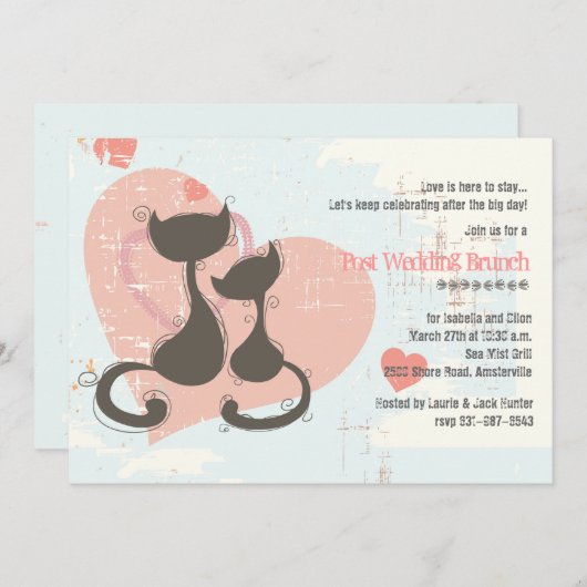 Schatz-Katzen-Einladung Einladung (Vorne/Hinten)