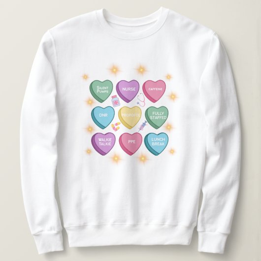 Schatz Krankenschwestern Valentinstag Sweatshirt (Design vorne)