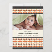 Schatz! Orange Cars Baby Boy Birth Annoucement Ankündigung (Vorderseite)