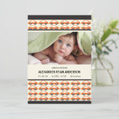 Schatz! Orange Cars Baby Boy Birth Annoucement Ankündigung (Stehend Vorderseite)