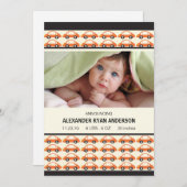 Schatz! Orange Cars Baby Boy Birth Annoucement Ankündigung (Vorne/Hinten)