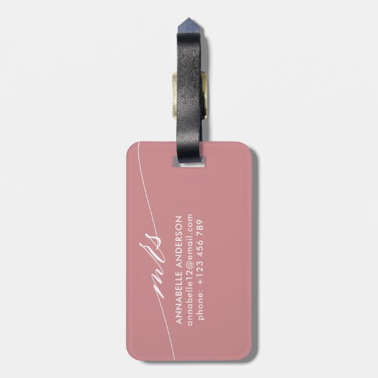 Schatz| Personalisierte Honeymoon-Braut Gepäckanhänger (Rückseite vertikal)