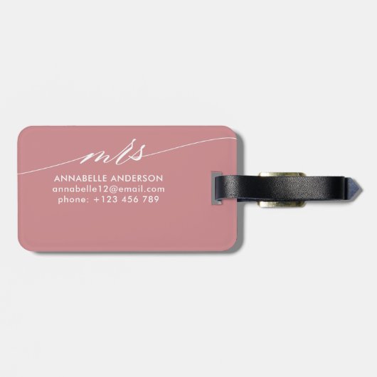 Schatz| Personalisierte Honeymoon-Braut Gepäckanhänger (Rückseite horizontal)