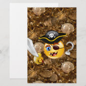 Schatz Pirate Emoji Briefpapier (Vorne/Hinten)