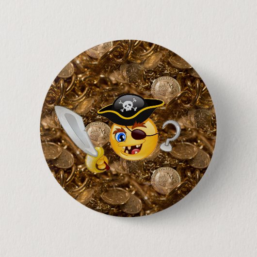 Schatz Pirate Emoji Button (Vorderseite)
