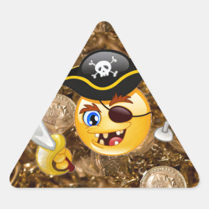 Schatz Pirate Emoji Dreieckiger Aufkleber