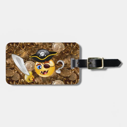 Schatz Pirate Emoji Gepäckanhänger (Vorderseite horizontal)