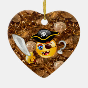 Schatz Pirate Emoji Keramikornament