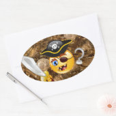 Schatz Pirate Emoji Ovaler Aufkleber (Umschlag)
