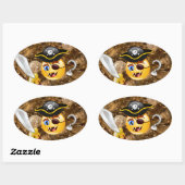 Schatz Pirate Emoji Ovaler Aufkleber (Blatt)