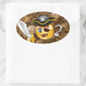 Schatz Pirate Emoji Ovaler Aufkleber (Tasche)