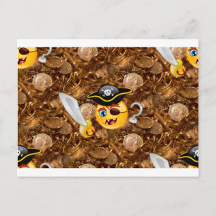 Schatz Pirate Emoji Postkarte