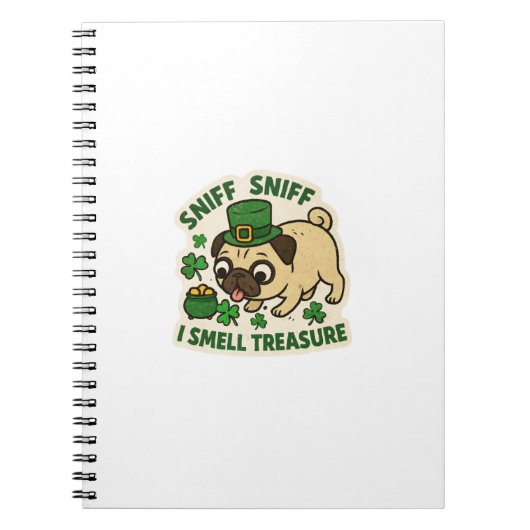 Schatz schnüffelnder Pug St.Patrick's Day Notizblock (Vorderseite)