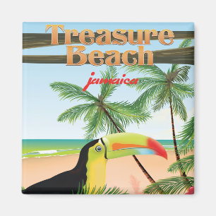 Schatz-Strand-Jamaika-Reiseplakat Magnet