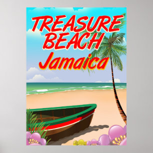 Schatz Strand Jamaika Reiseplakat Poster