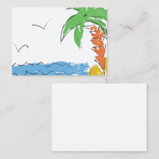 Schatz Strand mit Palmen Mitteilungskarte (Vorne/Hinten)