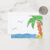 Schatz Strand mit Palmen Mitteilungskarte (Vorderseite/Rückseite Beispiel)