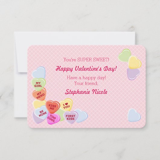 Schatz-Valentinsgruß-Süßigkeit Einladung (Vorderseite)
