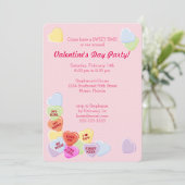 Schatz-Valentinsgruß-Süßigkeit Einladung (Stehend Vorderseite)