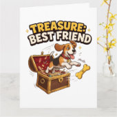 Schatzbester-Freund-Beagle Karte (Gelbe Blume)