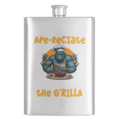 Schätze den G'rilla Master BBQ Griller Lustiger Wo Flachmann (Vorderseite)