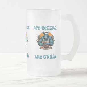 Schätze den G'rilla Master BBQ Griller Lustiger Wo Mattglas Bierglas