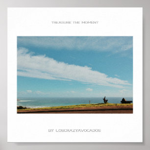 Schätze den Moment Mann Bank Landschaft Poster