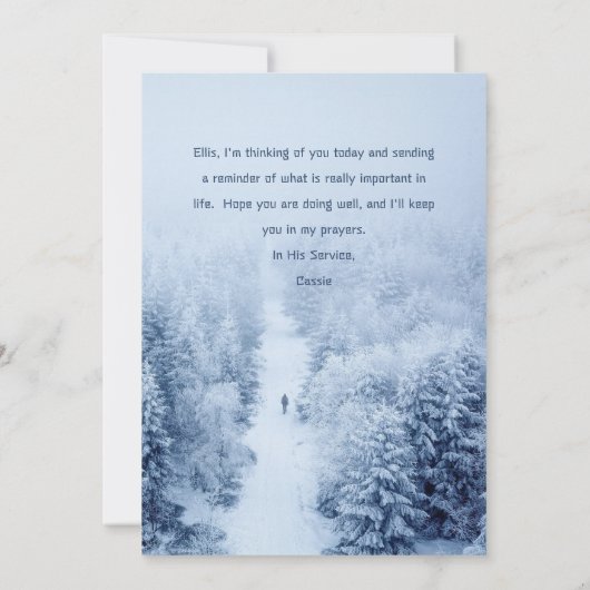 Schätze im Himmel ermutigend Gruß Einladung (Rückseite)